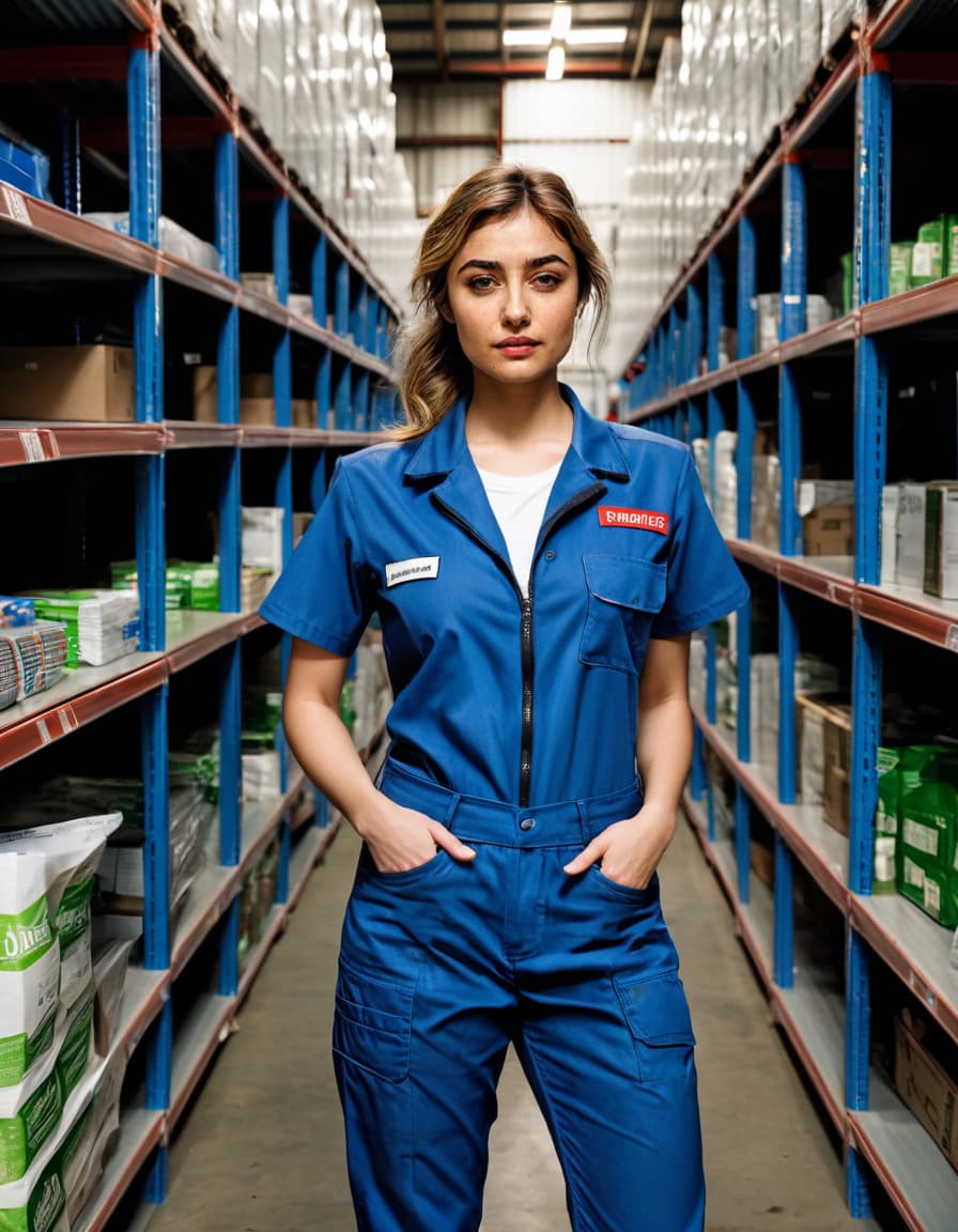 Abigail, intense, leaning against stockroom soda flats in a wrinkled uniform and broken jeans.