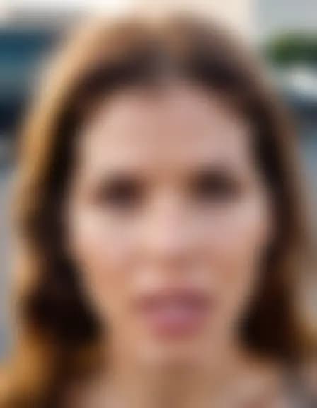 Samantha in a facial cumshot in an empty parking lot.