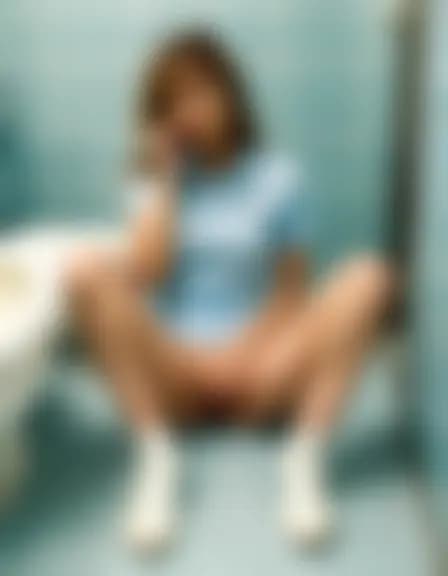 Abigail in a grimy convenience store bathroom.