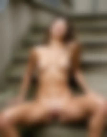 Leah climaxes in a narrow, multi-level stairwell.