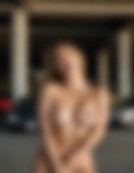 Ella, in a dimly lit parking garage, reaches orgasm.