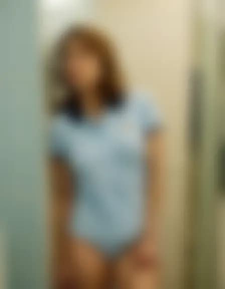 Abigail in a grimy convenience store bathroom.